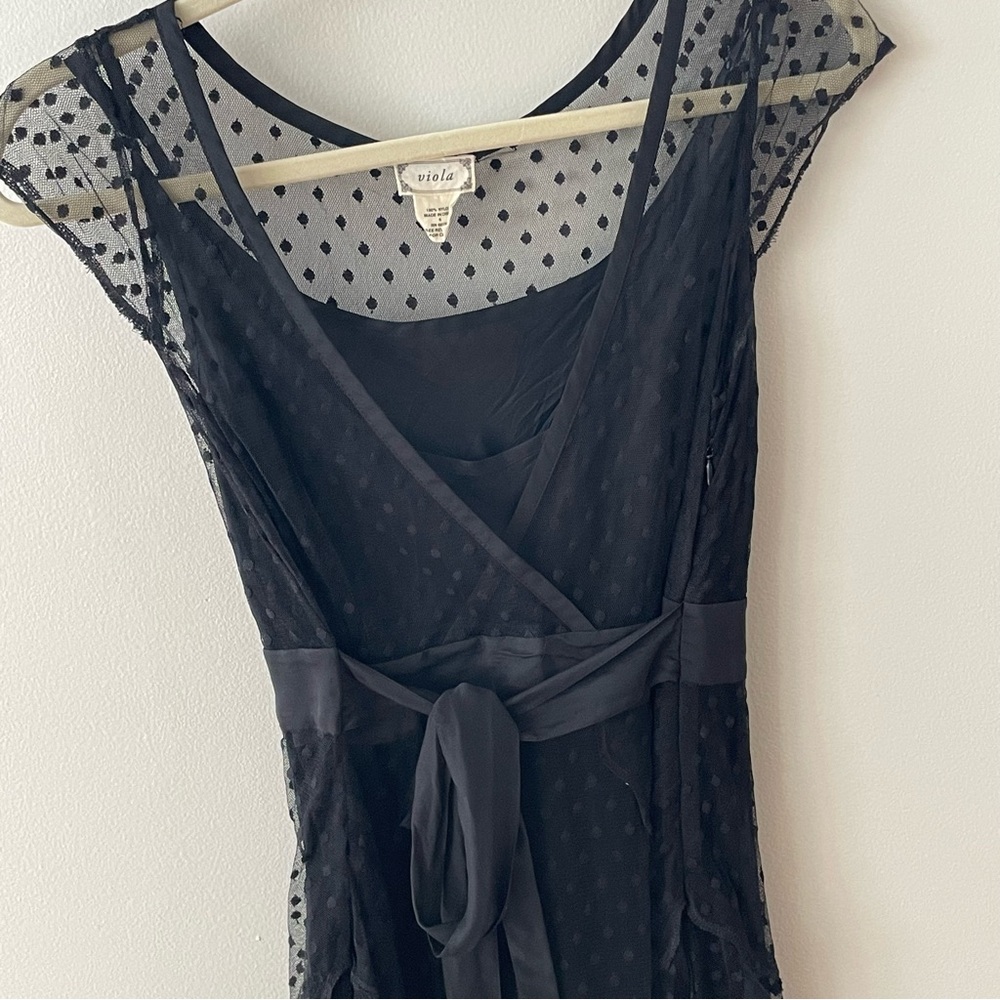 Anthropology Viola Black Midi Dress - Picture 3 of 10